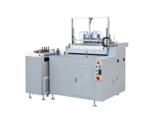 Máquina Semi Automática para Fabricação de Capas para Cadernos, Livros Fotográficos, Pastas, Certificados, Livros de Capa Dura com Envolvimento Simultâneo em Dois Lados, Um Operador, Pegada Pequena, Ideal para Pós-Impressão Digital