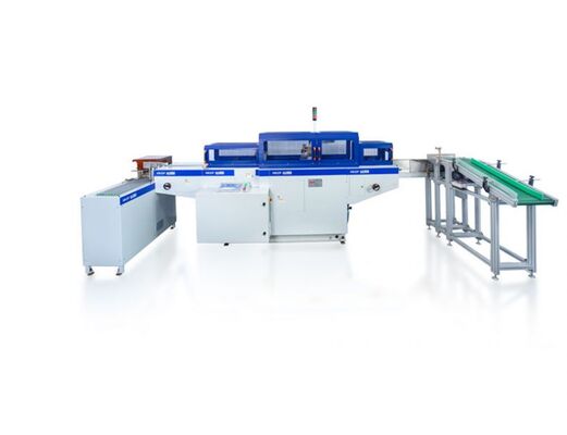 Máquina de Inserção de Fita HX2000 ideal para linhas de produção de diários e cadernos, fornecendo inserção de fita de marca-páginas com consistência